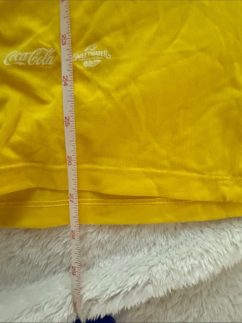 adidas Yellow Peachtree Road Race Graphic Tee with Green Print size medium